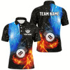 Goofygearprints Personalized Fire And Water 8 Ball Pool Men Billiard Shirts Custom 3D Billiard Jerseys For Men