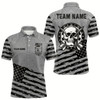 Goofygearprints Personalized Grey Us Flag Skull Dart Shirts For Men Custom Patriotic Cool Dart Team Jerseys Style 2