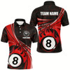 Goofygearprints Personalized Funny Flaming 8 Ball Pool Custom Red Billiard Jerseys Shirts For Men, Billiard Apparel