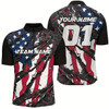 Goofygearprints Personalized American Flag Patriotic Bowling Shirt For Men With Custom Name, Team Name, Number Style 2