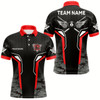 Goofygearprints Black And Red 8 Ball Pool Wings Custom Camo Billiard Shirts For Men, 8 Ball Billiard Team Jerseys