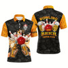 Goofygearprints Funny Bowling Beer Skull Bowling Shirts For Men Custom Name Bowling And Beer Therefore I'M Here Style 2