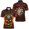 Goofygearprints Personalized Fire Flame Skull Magma Pattern Men Darts Shirts, Dart League Shirts Team Jerseys Style 1