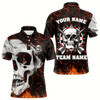 Goofygearprints Personalized Red Glowing Fire Crack Skull Dart Shirts Custom Scary Dart Shirts For Men Dart Jersey