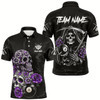 Goofygearprints Personalized Purple Funny Skull Roses 8 Ball Billiard Shirts For Men Custom Pool Team Shirts Design Style 2