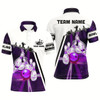 Goofygearprints Purple Galaxy Light Bowling Ball Pins Custom Bowling Polo Team League Jerseys, Bowling Gifts Style 3