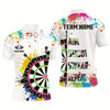 Goofygearprints Funny Dartboards Colorful Paint Aim Shoot Swear Repeat Darts Shirt For Men Custom Darts Team Jersey Style 1