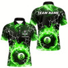 Goofygearprints Green 8 Ball Pool Fire Flame Custom Lightning Billiard Shirts For Men Team League Billiard Jerseys