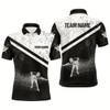 Goofygearprints Personalized 3D Funny Billiards Polo Shirts For Men, Custom Pool Player White Grunge Jerseys