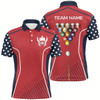 Goofygearprints Personalized Eagle Patriotic Red Navy Billiard Polo Shirts For Men, Custom Billiard Balls Jerseys