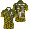Goofygearprints Personalized Yellow Retro American Flag Men Billiard Shirts Custom 9 Ball Pool Billiard Jerseys