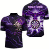 Goofygearprints Personalized Thunder Purple Eagle Dart Quarter-Zip For Men Shirts Custom Mens Dart Team Shirts Style 2