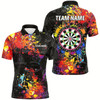 Goofygearprints Personalized Dartboard Colorful Paint Custom Black Darts Shirts For Men, Grunge Style Darts Jerseys