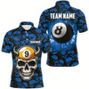 Goofygearprints Personalized Billiard Jersey 8 & 9 Ball Custom Funny Skull Pattern Billiard Shirts For Men Style 3