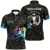 Goofygearprints Personalized Billiard Player 3D Polo Shirts For Men, Custom 8 Ball Pool Trophy Emblem Jerseys Style 2
