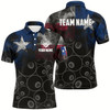 Goofygearprints Personalized Vintage Smoke Texas Flag Billiard Polo Shirts For Men, Custom 8 Ball Pool Team Jerseys
