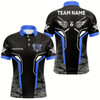 Goofygearprints Black And Blue 8 Ball Pool Wings Custom Camo Billiard Shirts For Men, 8 Ball Billiard Team Jerseys