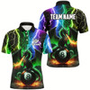 Goofygearprints Dragon 8 Ball Pool Fire Billiard Shirts For Men Custom Colorful Thunder Lightning Billiard Jerseys