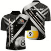 Goofygearprints Custom Black Jersey Billiard 8 Ball & 9 Ball Men Quarter-Zip Shirt, Unique Billiard Uniform Style 2