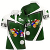 Goofygearprints Personalized Green White Billiard Balls 3D Polo Shirts For Men, Custom 8 Ball Billiards Jerseys Style 2