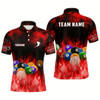 Goofygearprints Personalized Billiard Balls Flame Billiard Red 3D Polo Shirts For Men, Custom 8 Ball Pool Jerseys Style 2