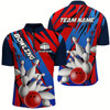 Goofygearprints Blue And Red Custom Strike Bowling Team Shirts, Patriotic Unisex Bowling Tournament Jerseys Style 3