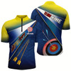 Goofygearprints Personalized Yellow Blue 3D Target Archery Quarter-Zip Shirts For Men, Arrows Archery Team Shirts Style 1