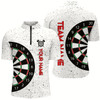 Goofygearprints Personalized White Grunge Dartboard Custom Quarter Zip Shirt Cool Dart Team Jersey For Men Style 1