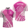 Goofygearprints Personalized Pink Jerseys Archery Men Quarter-Zip Shirts Custom Archery Jerseys Shirts Style 1
