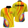 Goofygearprints Personalized Light Arrows 3D Target Archery Quarter-Zip Shirts For Men Custom Yellow Archery Shirts