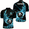 Goofygearprints 3D Blue Frozen Ice Men Billiard Quarter-Zip Shirts Custom 8 Ball Billiard Attire Jerseys Style 2