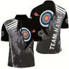 Goofygearprints Personalized 3D Target Archery Quarter-Zip Shirts For Men, Custom Arrow Archery Paint Black Jerseys