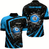 Goofygearprints Personalized Blue Glass Break 10 Ball Billiard 3D Quarter Zip Shirts For Men 10 Ball Pool Jerseys Style 2