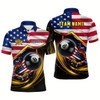 Goofygearprints American Flag 8 Ball Pool Billiard Shirts For Men Custom Patriotic 4Th Of July Billiard Jerseys
