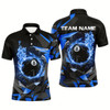 Goofygearprints Blue 8 Ball Pool Fire Break Glass Custom Billiard Shirts For Men Team League Billiard Jerseys