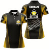 Goofygearprints Personalized Us Flag 9 Ball Pool 3D Polo Shirts For Women, Style Black Yellow Billiard 9 Ball Jerseys Style 2