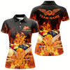 Goofygearprints Personalized Billiard Balls In Fire Polo Shirts For Women Custom 3D Printed 8 Ball Pool League Shirts