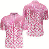 Goofygearprints 3D Pink Glitter Pink Ribbon Pattern Custom Breast Cancer Polo Shirts For Men And Women Style 1