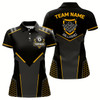 Goofygearprints Personalized Style Black Yellow 8 Ball Billiard 3D Polo Shirts For Women, 8 Ball Pool Team Jerseys Style 2