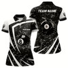 Goofygearprints Personalized White Black Glass Break 8 Ball Billiard 3D Polo Shirts For Women 8 Ball Pool Jerseys Style 1