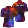 Goofygearprints Galaxy Bowling Shirts For Men And Women, Custom Name Flame Bowling Ball Team Jerseys Style 1