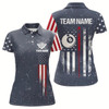 Goofygearprints Grunge Navy American Flag 8 Ball Billiard Shirt For Women Custom Patriotic Billiard Shirt Pool Jersey Style 2