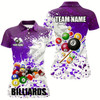 Goofygearprints Personalized Purple Billiard Balls Paint Splash Women Billiard Shirts, 3D Billiard Jerseys Attire Style 1