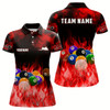 Goofygearprints Personalized Billiard Balls Flame Billiard Red 3D Polo Shirts For Women, Custom 8 Ball Pool Jerseys Style 1