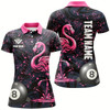 Goofygearprints Pink Grunge Flamingo 8 Ball Pool Billiard Shirts For Women Custom Unique Billiard Jerseys Apparel Style 1