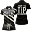 Goofygearprints Personalized Just The Tip I Promise Billiard 3D Polo Shirts For Women, Us Flag Billiards Jerseys Style 2