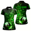 Goofygearprints Green 8 Ball Pool Fire Luckiest Shamrock Women Billiard Shirt Custom St Patrick Day Billiard Jerseys