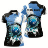 Goofygearprints Personalized Black Blue Break Glass 10 Ball Pool 3D Shirts For Women 10 Ball Billiards Jerseys Style 2