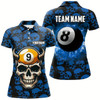 Goofygearprints Personalized Billiard Jersey 8 & 9 Ball Custom Funny Skull Pattern Billiard Shirts For Women Style 6