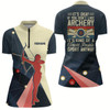 Goofygearprints Personalized Silhouette Archer 3D Target Archery Quarter-Zip Shirts For Women, Funny Archery Shirts